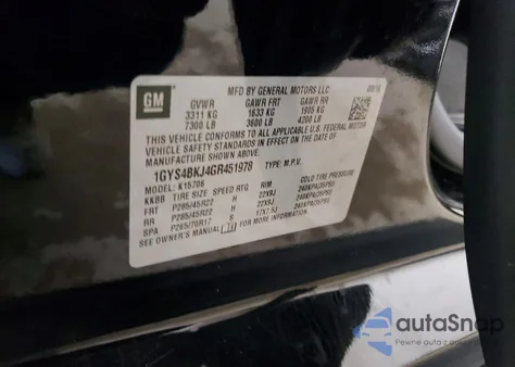 2016 Cadillac Escalade Luxury z USA, uszkodzony, nr VIN 1GYS4BKJ4GR451978